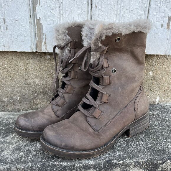 ABEO Helena Faux Fur Lined Leather Ankle Waterproof Winter Boot- Size 6.5 EUC - Picture 3 of 9